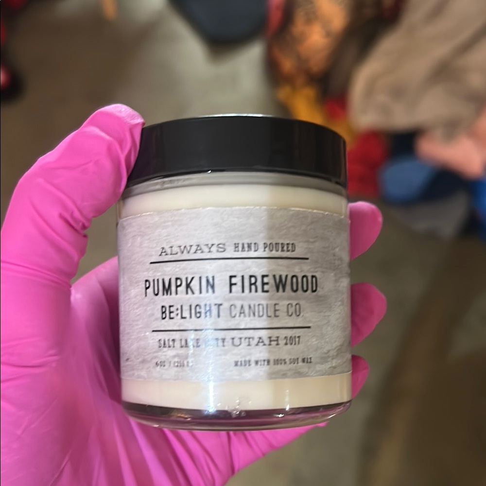 Pumpkin Firewood Candle - Cream